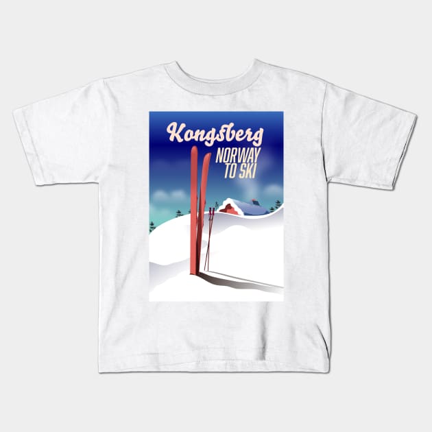 Kongsberg norway to ski Kids T-Shirt by nickemporium1